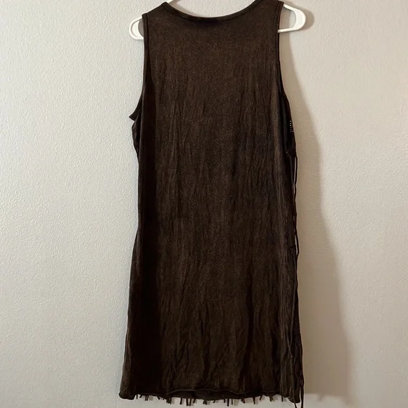 Wrangler dress with fringe. Brown. Medium. - Picture 4 of 5